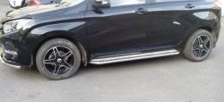 9 299 р. Защита переднего бампера из изогнутой трубы диаметром 42 мм Slitkoff  Лада XRAY (2016-2022) (Цвет: нержавеющая полированная сталь)  с доставкой в г. Майкоп. Увеличить фотографию 3