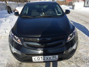 1 299 р. Реснички на фары Tuning-Sport KIA Sportage 3 SL дорестайлинг (2010-2014) (Неокрашенные)  с доставкой в г. Майкоп. Увеличить фотографию 3