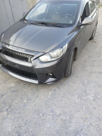 13 499 р. Передний бампер Lexus Style Hyundai Solaris RBr седан дорестайлинг (2010-2014) (Неокрашенный)  с доставкой в г. Майкоп. Увеличить фотографию 6