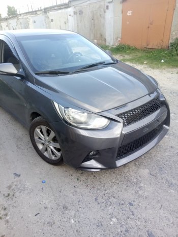 13 499 р. Передний бампер Lexus Style Hyundai Solaris RBr седан дорестайлинг (2010-2014) (Неокрашенный)  с доставкой в г. Майкоп. Увеличить фотографию 7