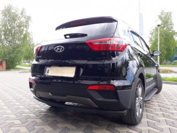 7 199 р. Защита заднего бампера из трубы d57 Slitkoff (радиусная) Hyundai Creta GS дорестайлинг (2015-2019) (Цвет: серебристый)  с доставкой в г. Майкоп. Увеличить фотографию 2