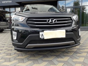8 249 р. Защита переднего бампера Slitkoff (d57, черная)  Hyundai Creta  GS (2015-2021) дорестайлинг, рестайлинг (Цвет: серебристый)  с доставкой в г. Майкоп. Увеличить фотографию 12