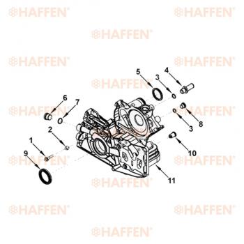649 р. Сальник коленчатого вала передний (ISF2.8, 50.3Х65Х8, 5265266) HAFFEN ГАЗ ГАЗель 3221 дорестайлинг автобус (1996-2002)  с доставкой в г. Майкоп. Увеличить фотографию 3