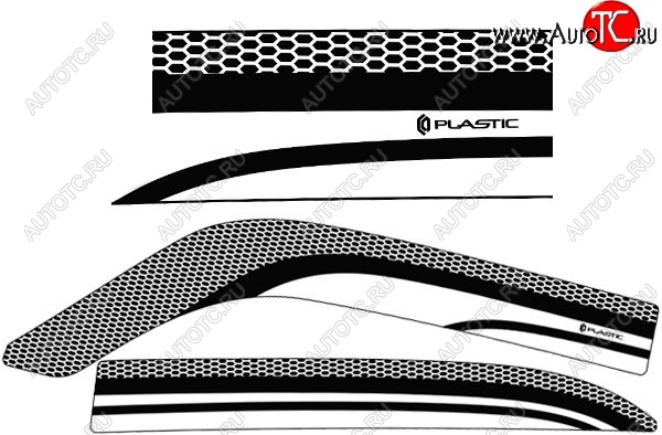 2 079 р. Дефлектора окон CA-Plastic ГАЗ 31105 Волга рестайлинг (2007-2009) (Серия Art черная, Без хром.молдинга)  с доставкой в г. Майкоп
