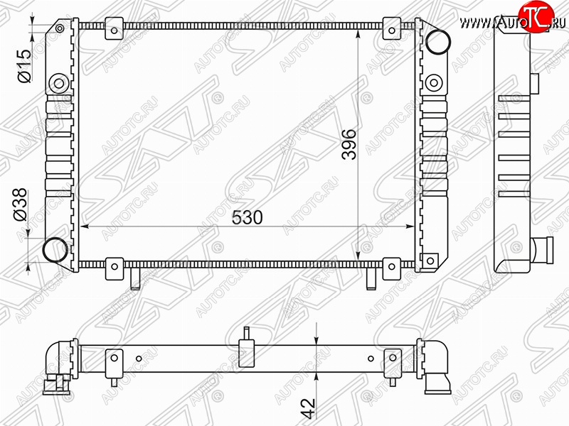 7 349 р. Радиатор двигателя SAT (трубчатый, МКПП, без кондиционера) ГАЗ Баргузин 2217 автобус 2-ой рестайлинг (2010-2025)  с доставкой в г. Майкоп