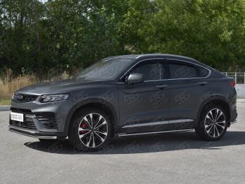 12 849 р. Защита переднего бампера (Ø42 мм, нержавейка) SLITKOFF  Geely Tugella  FY11,HPBA4 (2019-2025) дорестайлинг, рестайлинг  с доставкой в г. Майкоп. Увеличить фотографию 2