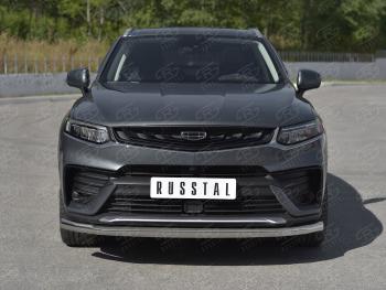 13 999 р. Защита переднего бампера (Ø63 мм, нержавейка) SLITKOFF  Geely Tugella  FY11,HPBA4 (2019-2025) дорестайлинг, рестайлинг  с доставкой в г. Майкоп. Увеличить фотографию 3