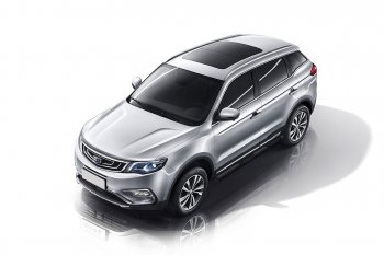 17 699 р. Защита порогов Slitkoff (d76, с проступями)  Geely Atlas  NL3 - Atlas Pro  NL3 (Нержавейка, Полированная)  с доставкой в г. Майкоп. Увеличить фотографию 2