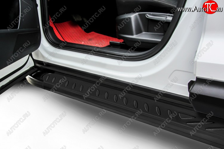 17 399 р. Пороги алюминиевые Slitkoff Geely Atlas Pro NL3 (2019-2025) (Elite Black)  с доставкой в г. Майкоп
