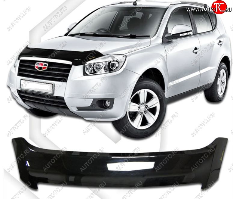 2 079 р. Дефлектор капота CA-Plastic  Geely Emgrand X7 (2011-2015) дорестайлинг (Classic черный, Без надписи)  с доставкой в г. Майкоп