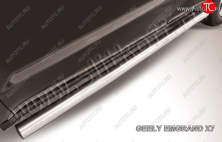 17 749 р. Защита порогов Slitkoff (d76 мм)  Geely Emgrand X7 (2011-2015) дорестайлинг (Нержавейка, Полированная)  с доставкой в г. Майкоп
