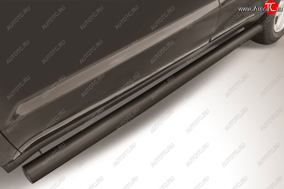 12 399 р. Защита порогов Slitkoff (d76 мм)  Geely Emgrand X7 (2011-2015) дорестайлинг (Сталь с полимерным покрытием. Цвет: чёрный)  с доставкой в г. Майкоп