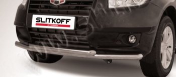 Защита переднего бампера Slitkoff (двойная, d57/57 мм) Geely Emgrand X7 (2011-2015) дорестайлинг
