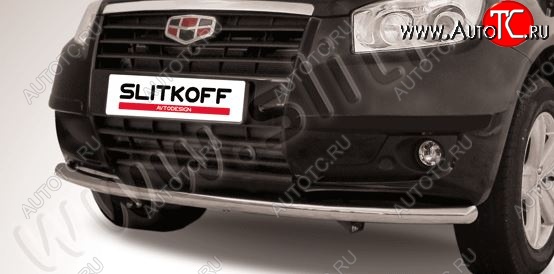 14 799 р. Защита переднего бампера Slitkoff (радиусная, d57 мм)  Geely Emgrand X7 (2011-2015) дорестайлинг (Нержавейка, Полированная)  с доставкой в г. Майкоп