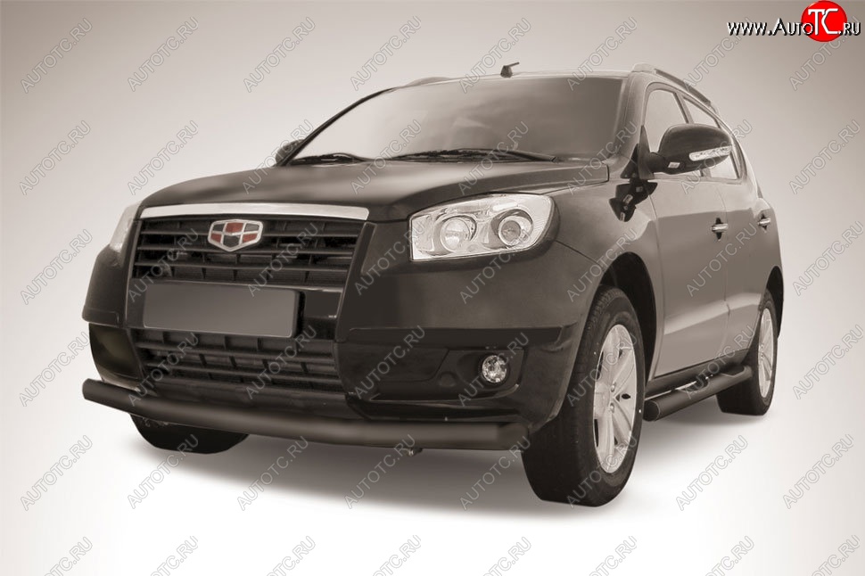 9 549 р. Защита переднего бампера Slitkoff (d76 мм)  Geely Emgrand X7 (2011-2015) дорестайлинг (Сталь с полимерным покрытием. Цвет: чёрный)  с доставкой в г. Майкоп