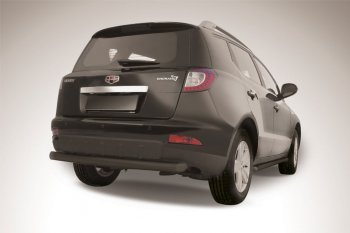 Защита заднего бампера Slitkoff (радиусная, d57 мм) Geely Emgrand X7 (2011-2015) дорестайлинг (Сталь с полимерным покрытием. Цвет: чёрный)