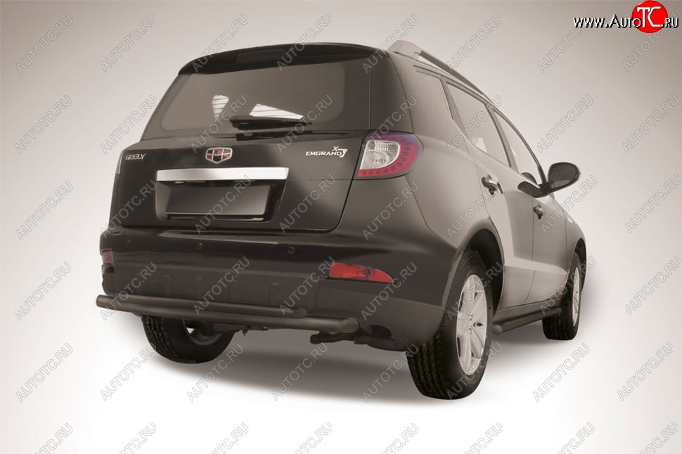 7 999 р. Защита заднего бампера Slitkoff (двойная радиусная, d57/42 мм) Geely Emgrand X7 дорестайлинг (2011-2015) (Сталь с полимерным покрытием. Цвет: чёрный)  с доставкой в г. Майкоп