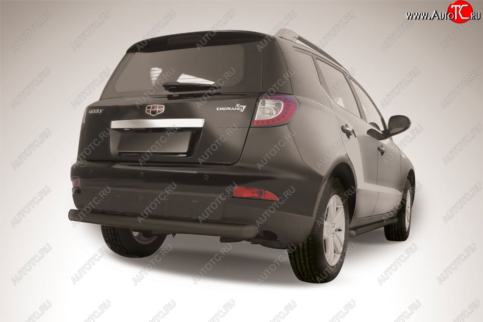 7 999 р. Защита заднего бампера Slitkoff (радиусная, d76 мм) Geely Emgrand X7 дорестайлинг (2011-2015) (Сталь с полимерным покрытием. Цвет: чёрный)  с доставкой в г. Майкоп