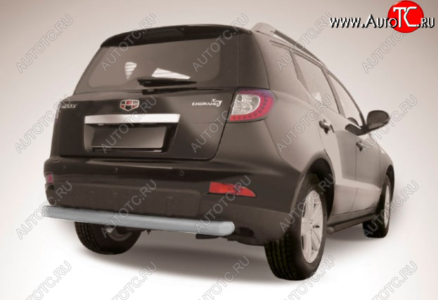 7 999 р. Защита заднего бампера Slitkoff (Ø 76 мм, радиусная)  Geely Emgrand X7 (2011-2015) дорестайлинг (Сталь с полимерным покрытием. Цвет: серебристый)  с доставкой в г. Майкоп