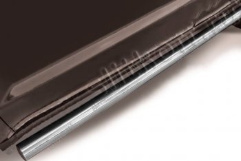 Защита порогов Slitkoff ((Ø 76 мм, труба) Geely Emgrand X7 (2011-2015) дорестайлинг (Цвет: серебристый)
