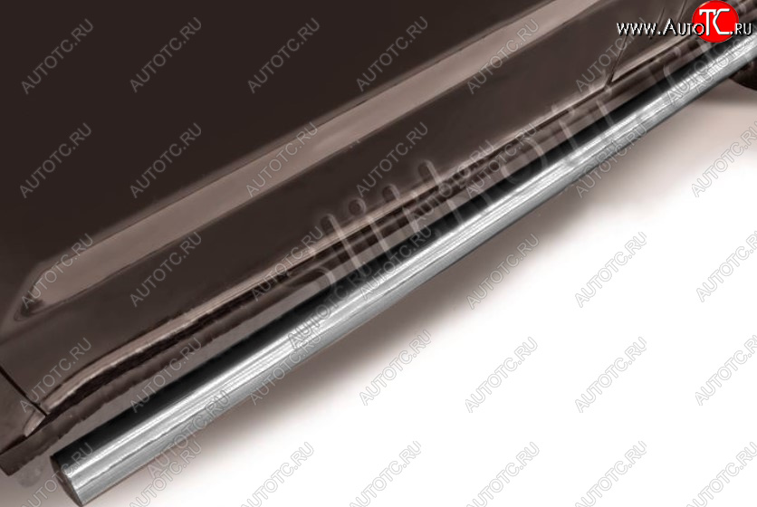 12 399 р. Защита порогов Slitkoff ((Ø 76 мм, труба)  Geely Emgrand X7 (2011-2015) дорестайлинг (Цвет: серебристый)  с доставкой в г. Майкоп