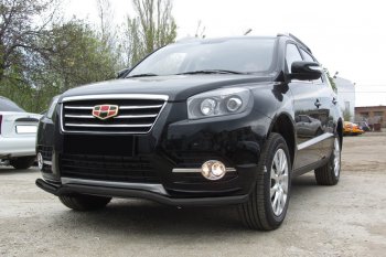 14 399 р. Защита переднего бампера Slitkoff (волна, d57)  Geely Emgrand X7 (2015-2018) 1-ый рестайлинг (Нержавейка, Полированная)  с доставкой в г. Майкоп. Увеличить фотографию 2