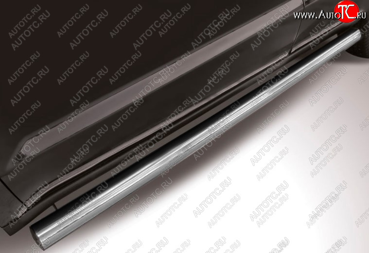 10 999 р. Защита порогов Slitkoff (Ø 76 мм, труба)  Geely Emgrand X7 (2015-2018) 1-ый рестайлинг (Цвет: серебристый)  с доставкой в г. Майкоп