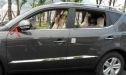 6 449 р. Молдинги CT Geely GX7 (2011-2015) (Неокрашенные)  с доставкой в г. Майкоп. Увеличить фотографию 2