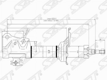 Амортизатор передний SAT (LH=RH) Geely MK (2006-2015), Geely MK Cross (2011-2016), Toyota Echo  XP10 (1999-2002), Toyota Funcargo (2002-2005), Toyota Ist  XP60 (2001-2005), Toyota Platz ( рестайлинг) (1999-2005), Toyota Probox (2002-2014), Toyota Succeed (2002-2014), Toyota Vitz  XP10 (1998-2001), Toyota WILL (2001-2025), Toyota Yaris  XP10 (1999-2005)