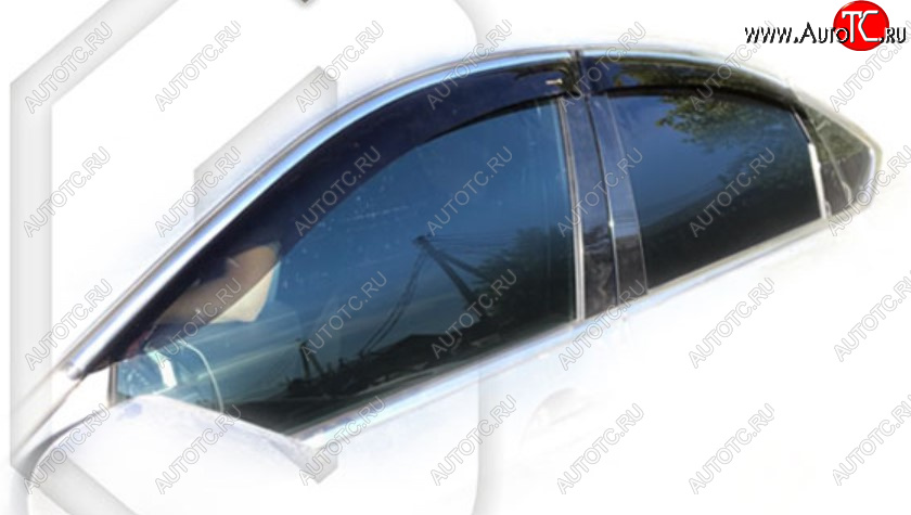 2 099 р. Дефлектора окон CA-Plastic GENESIS G80 DH (2017-2020) (Classic полупрозрачный, Без хром молдинга)  с доставкой в г. Майкоп