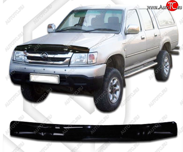 1 999 р. Дефлектор капота CA-Plastic  Great Wall Deer G5 (2003-2025) (Classic черный, Без надписи)  с доставкой в г. Майкоп