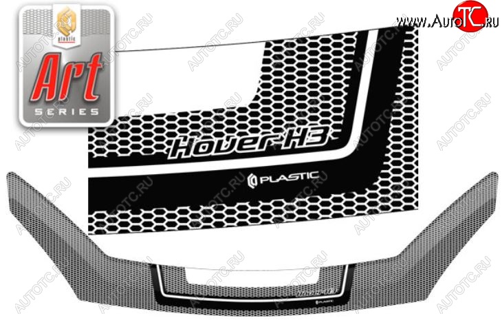 2 399 р. Дефлектор капота CA-Plastiс  Great Wall Hover H3 (2014-2016)  рестайлинг (Серия Art белая)  с доставкой в г. Майкоп
