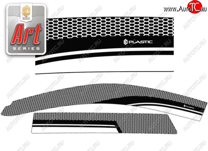 2 299 р. Дефлектора окон CA-Plastic  Great Wall Hover H3 (2014-2016)  рестайлинг (Серия Art белая, Без хром.молдинга, Крепление только на скотч)  с доставкой в г. Майкоп