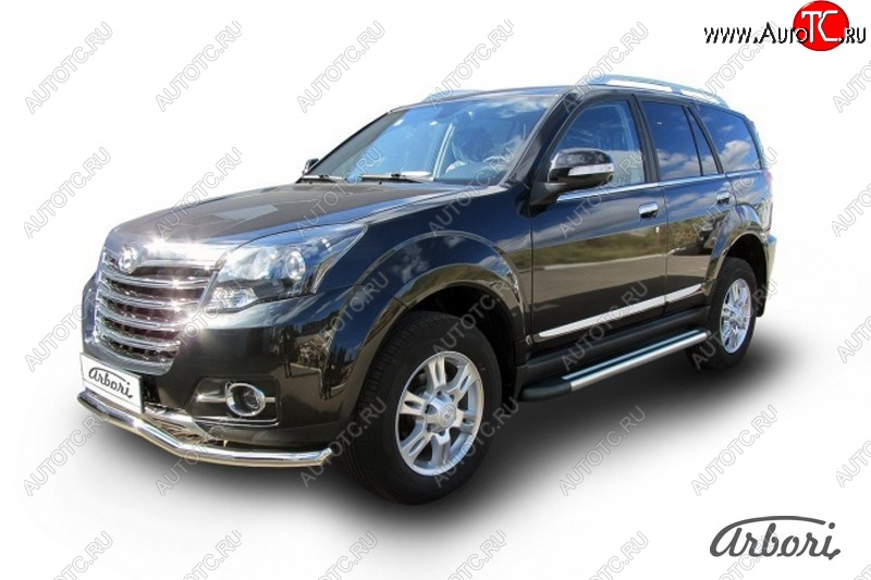 12 509 р. Порожки для ног Arbori Luxe Black Great Wall Hover H3  рестайлинг (2014-2016)  с доставкой в г. Майкоп
