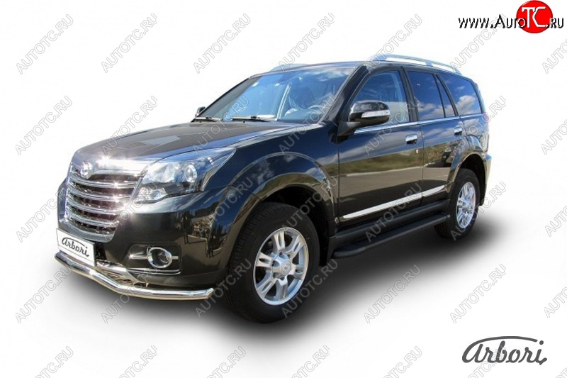 11 609 р. Порожки для ног Arbori Optima Black Great Wall Hover H3  рестайлинг (2014-2016)  с доставкой в г. Майкоп