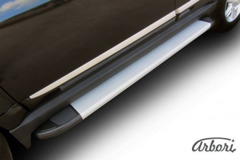 10 979 р. Порожки для ног Arbori Optima Silver Great Wall Hover H3  рестайлинг (2014-2016)  с доставкой в г. Майкоп. Увеличить фотографию 2