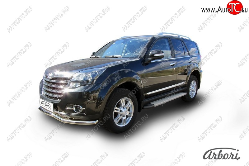 10 979 р. Порожки для ног Arbori Optima Silver Great Wall Hover H3  рестайлинг (2014-2016)  с доставкой в г. Майкоп