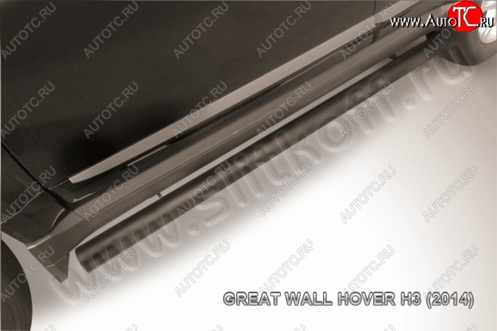 10 949 р. Защита порогов Slitkoff (труба d76)  Great Wall Hover H3 (2014-2016)  рестайлинг (Цвет: серебристый)  с доставкой в г. Майкоп