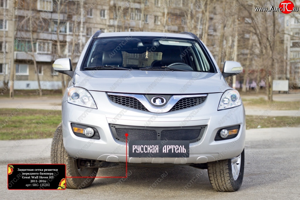 2 999 р. Защита в решетку бампера RA Great Wall Hover H5 (2010-2017) (Сетка и зимняя заглушка)  с доставкой в г. Майкоп