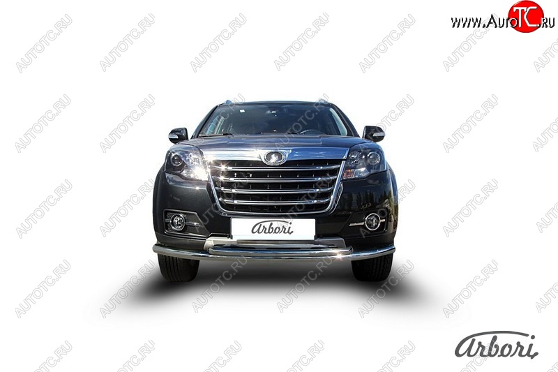 16 559 р. Защита переднего бампера Arbori (нержавейка, 2 трубы d57 и 42 mm) Great Wall Hover H3  рестайлинг (2014-2016)  с доставкой в г. Майкоп