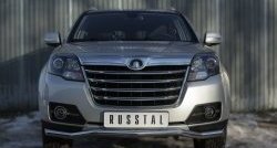 Защита переднего бампера (Ø63 мм, нержавейка, турбированый) SLITKOFF Great Wall Hover H3 (2014-2016)  рестайлинг