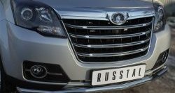 16 299 р. Защита переднего бампера (Ø63 мм волна, нержавейка) SLITKOFF Great Wall Hover H3  рестайлинг (2014-2016)  с доставкой в г. Майкоп. Увеличить фотографию 3