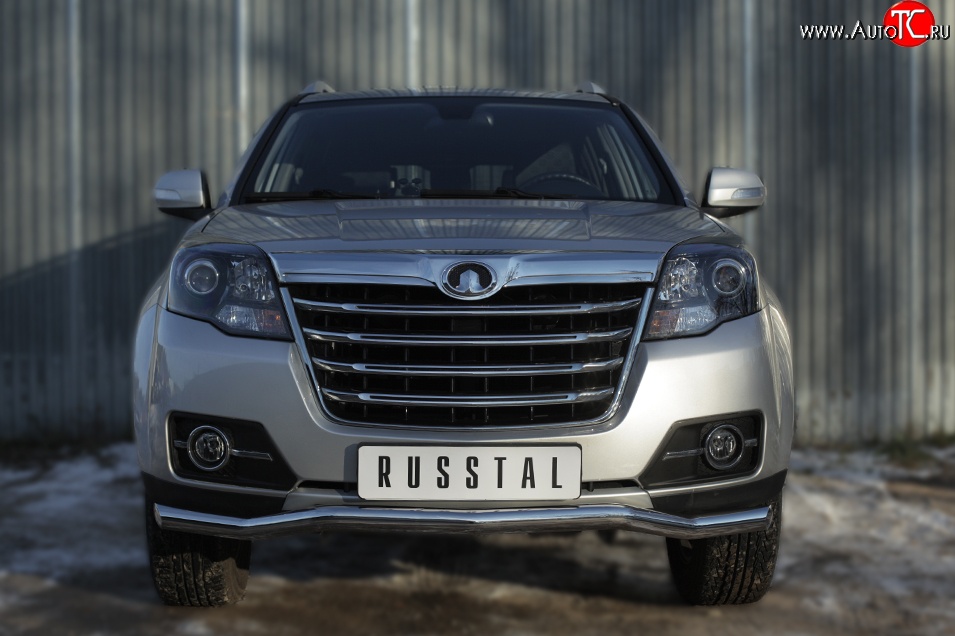 16 299 р. Защита переднего бампера (Ø63 мм волна, нержавейка) SLITKOFF Great Wall Hover H3  рестайлинг (2014-2016)  с доставкой в г. Майкоп