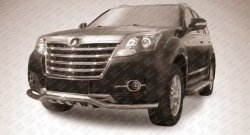 Фигурная защита переднего бампера с зубьями из трубы диаметром 57 мм Slitkoff Great Wall Hover H3 (2014-2016)  рестайлинг