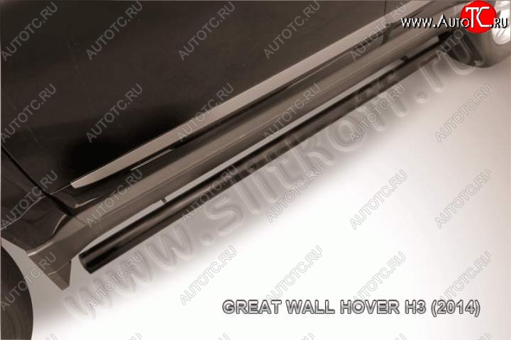 9 999 р. Защита порогов Slitkoff (труба d57)  Great Wall Hover H3 (2014-2016)  рестайлинг (Цвет: серебристый)  с доставкой в г. Майкоп