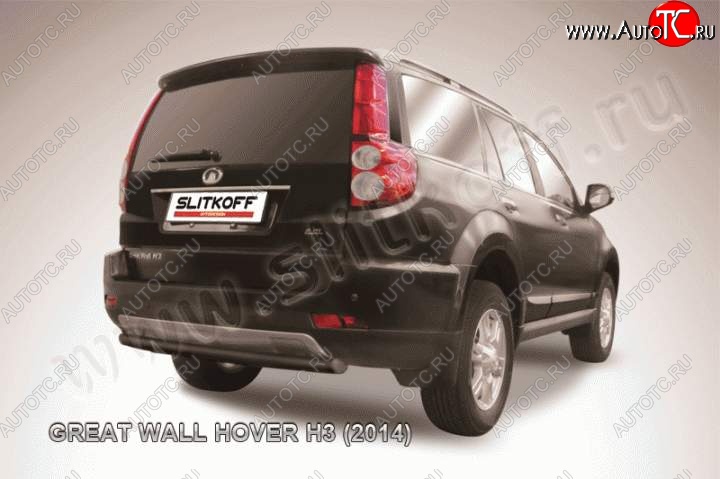 7 599 р. Защита заднего бампера Slitkoff (труба d57, радиусная) Great Wall Hover H3  рестайлинг (2014-2016) (Цвет: серебристый)  с доставкой в г. Майкоп