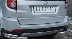 17 299 р. Защита заднего бампера (2 трубы Ø63 и 42 мм уголки, нержавейка) SLITKOFF  Great Wall Hover H3 (2014-2016)  рестайлинг  с доставкой в г. Майкоп. Увеличить фотографию 3