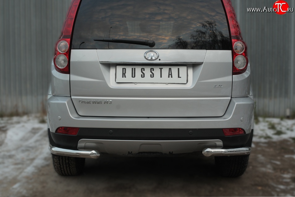 15 849 р. Защита заднего бампера (Ø63 мм уголки, нержавейка) SLITKOFF  Great Wall Hover H3 (2014-2016)  рестайлинг  с доставкой в г. Майкоп