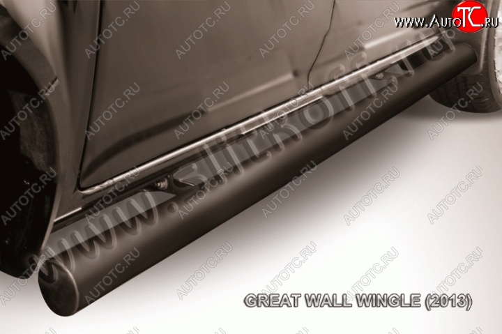 11 999 р. Защита порогов из трубы d76 Slitkoff Great Wall Wingle 5 (2011-2017) (Цвет: серебристый)  с доставкой в г. Майкоп