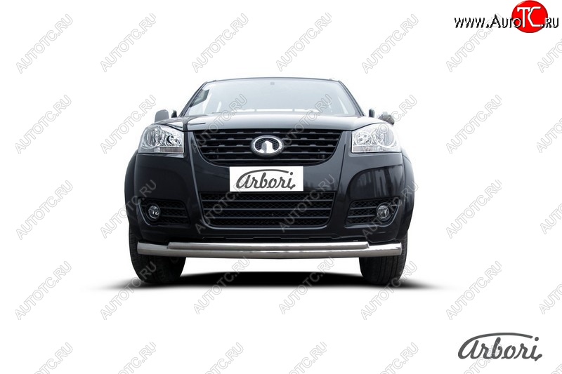 13 499 р. Защита переднего бампера Arbori (нержавейка, 1 труба d76 mm). Great Wall Wingle 5 (2011-2017)  с доставкой в г. Майкоп